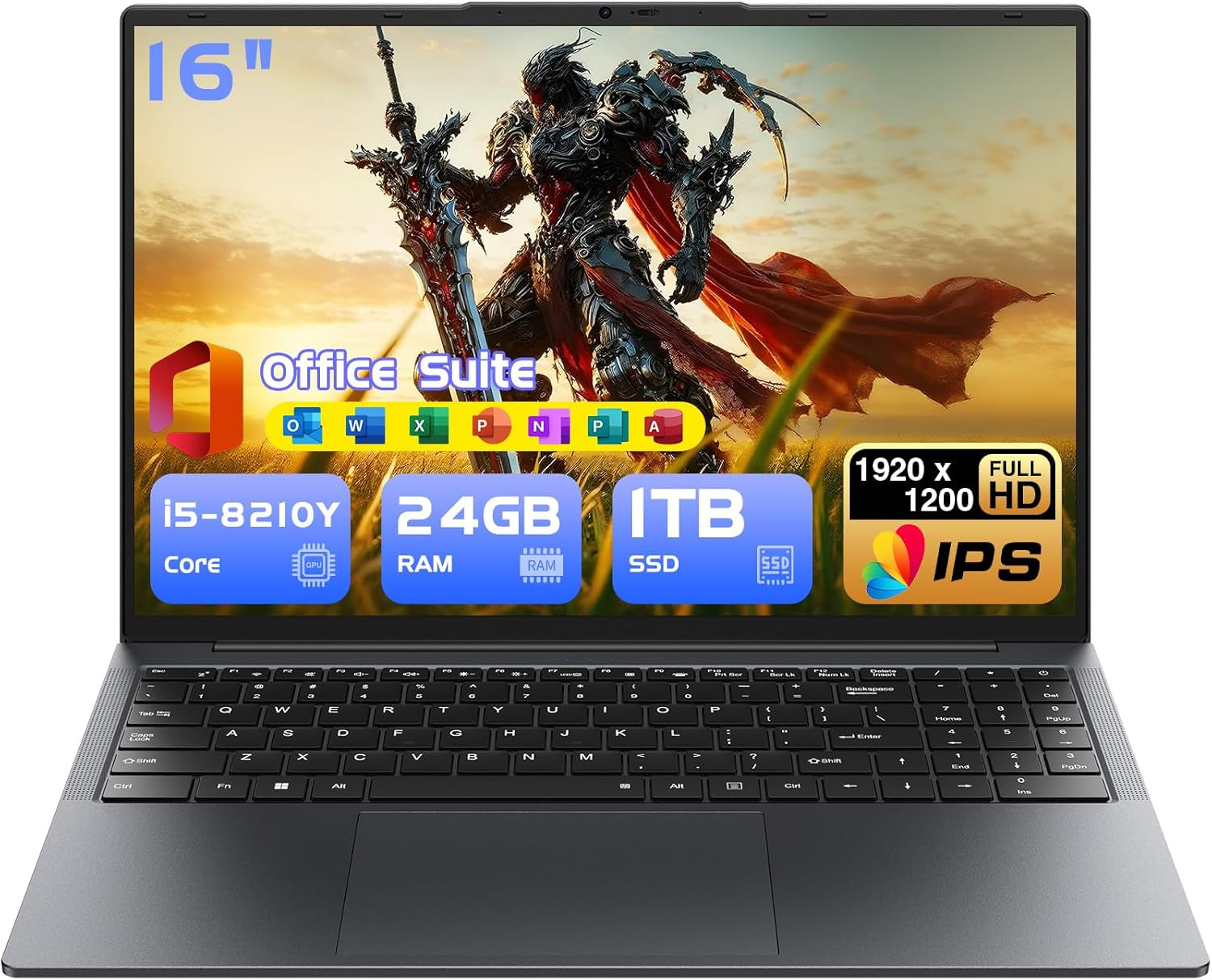 16" Laptop Computer Core I5(Up to 3.6Ghz)16Gb RAM,512GB Ssd,Win11 Pro Notebook PC,MS Office 365,Gaming Laptop,1920 X 1200 FHD 16:10 Display, with BT5.0 Wi-Fi, USB A, HDMI, RJ45, Backlit Keyboard