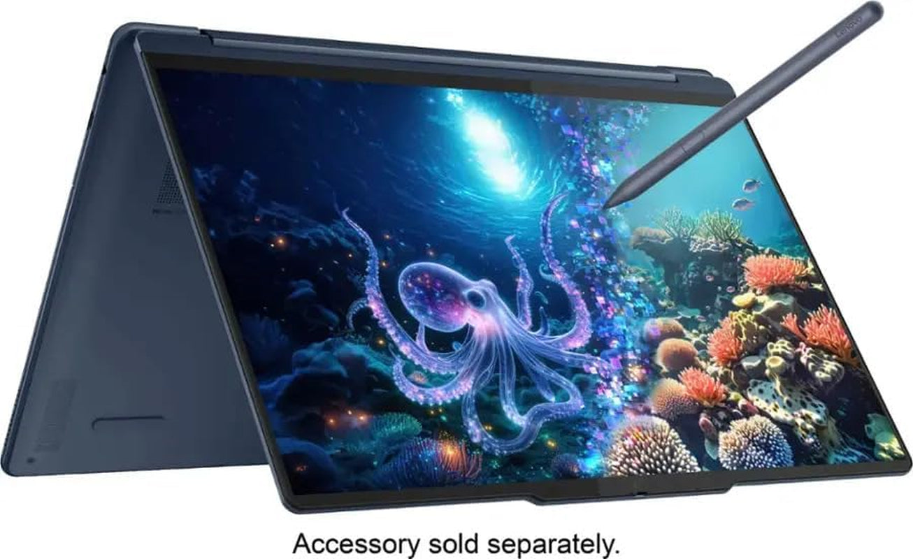 Yoga 9I 2-In-1 Aura Edition 14" Copilot+ Laptop (2025) - Intel Ultra 7 258V 8-Core, 32GB RAM, 1TB M.2 Nvme SSD, 14.0" 4K OLED Touchscreen, Windows 11 Pro - Cosmic Blue