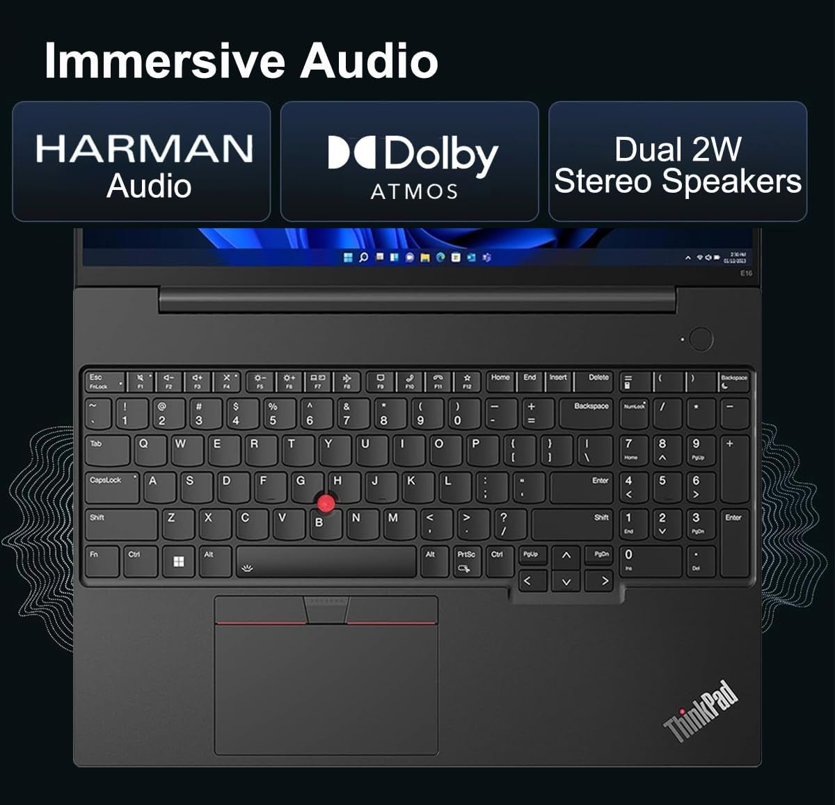 Lenovo Thinkpad E16 Gen 2 Business Laptop (16" FHD+ Touchscreen, AMD Ryzen 5 7535U (> Intel I7-1255U), 16GB DDR5 RAM, 512GB SSD) Fingerprint Reader, Webcam, Ethernet, Win 11 Pro W/ Copilot, Black