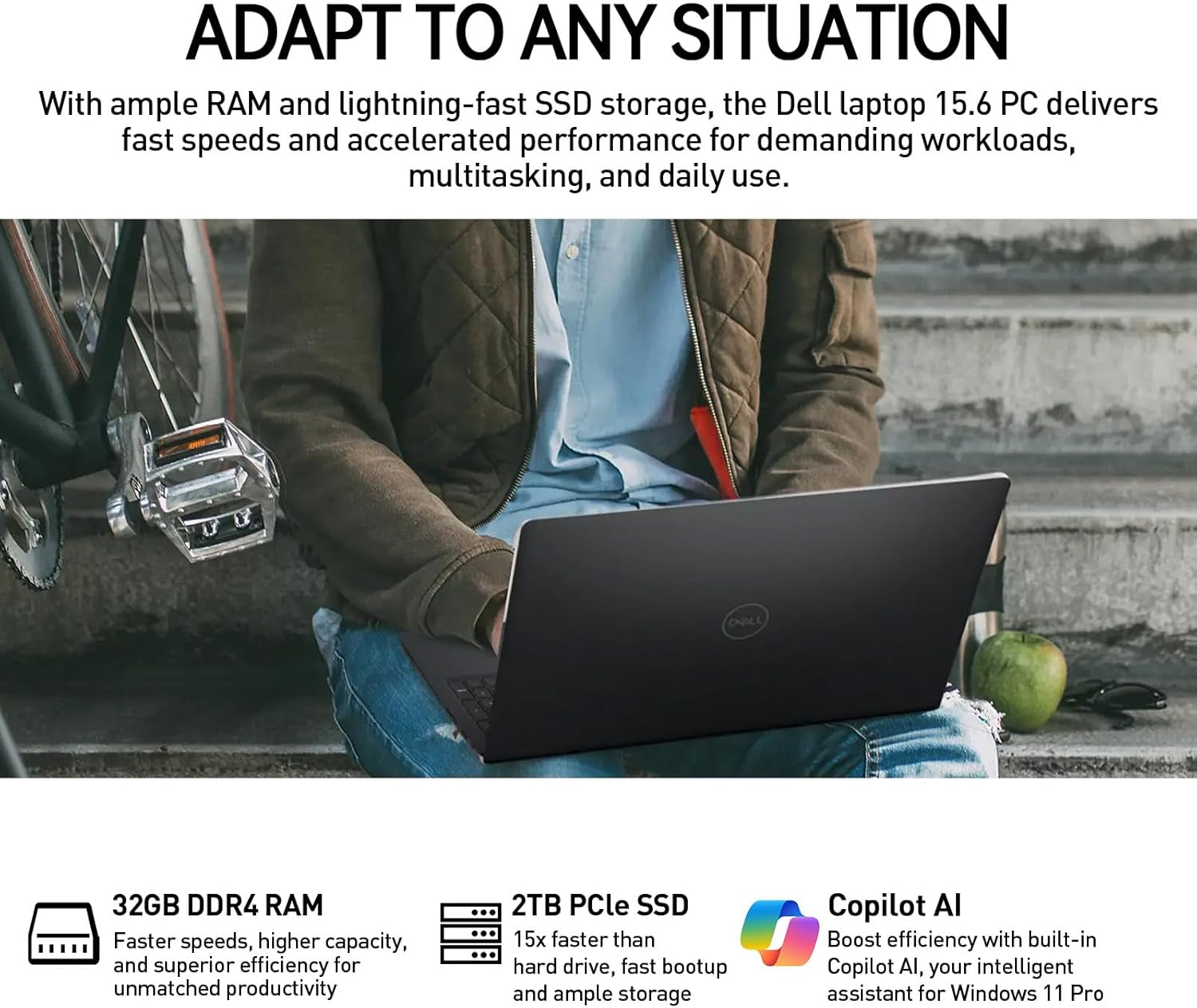 Dell Inspiron 15 Laptop Touchscreen Computer, 15.6" FHD IPS Touch Screen Business Laptop, 13Th Gen Intel Core I5-1334U (10-Cores, Beat I7-1255U), 32GB RAM 2TB SSD, Windows 11 Pro, 10-Key Number Pad