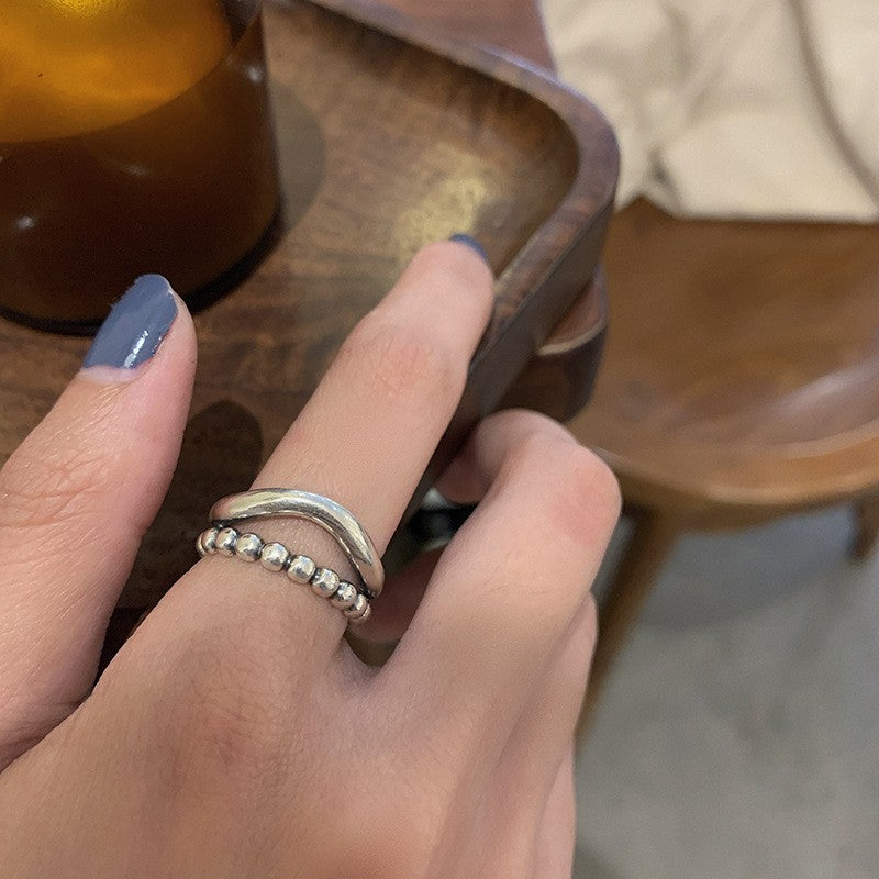 Women's Retro Fashion Chain Glossy Wide Ring