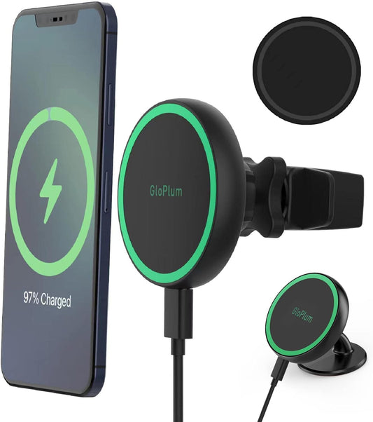 Magnetic Wireless Car Charger Mount Compatible with Magsafe Iphone 15/ Iphone 14/Iphone 13, Fast Charging Air Vent Magnet Accessories Car Phone Holder