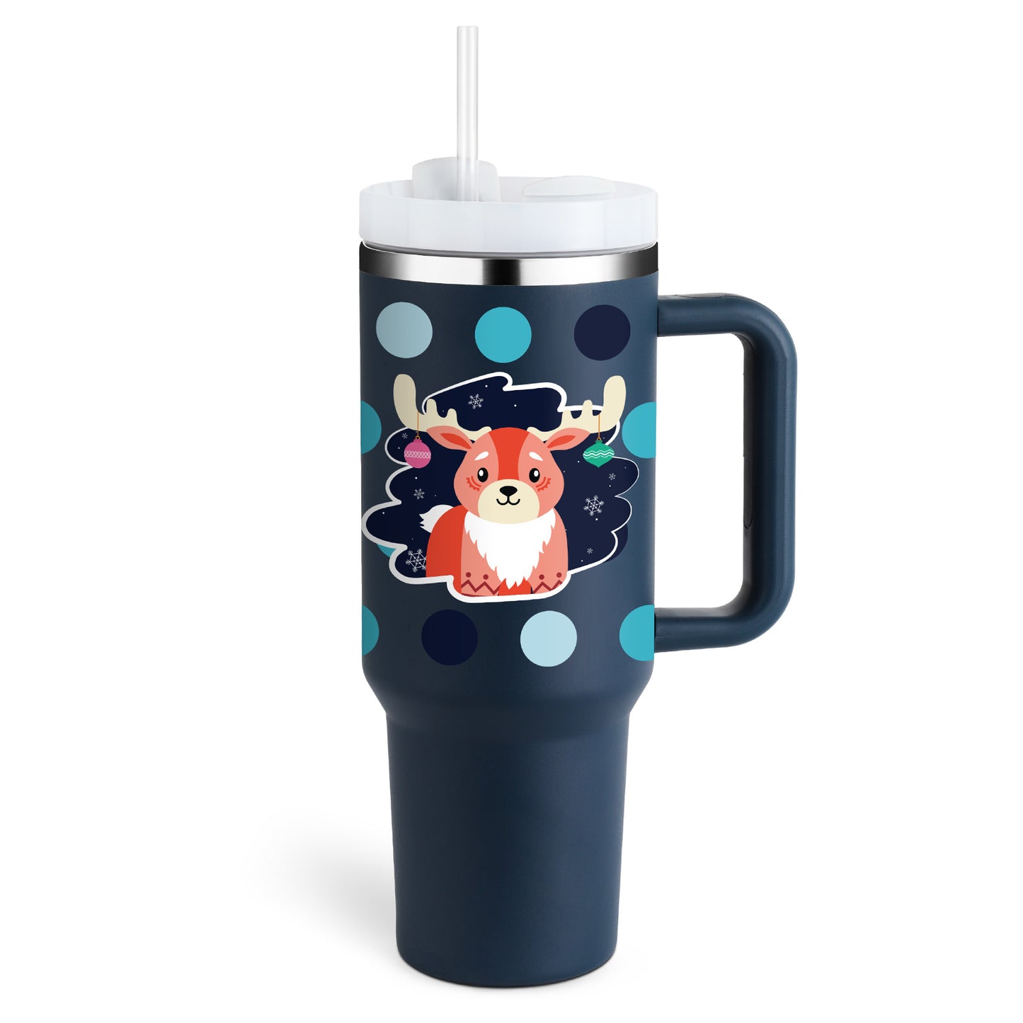 40 Oz Insulated Tumbler with Handle & Straw
