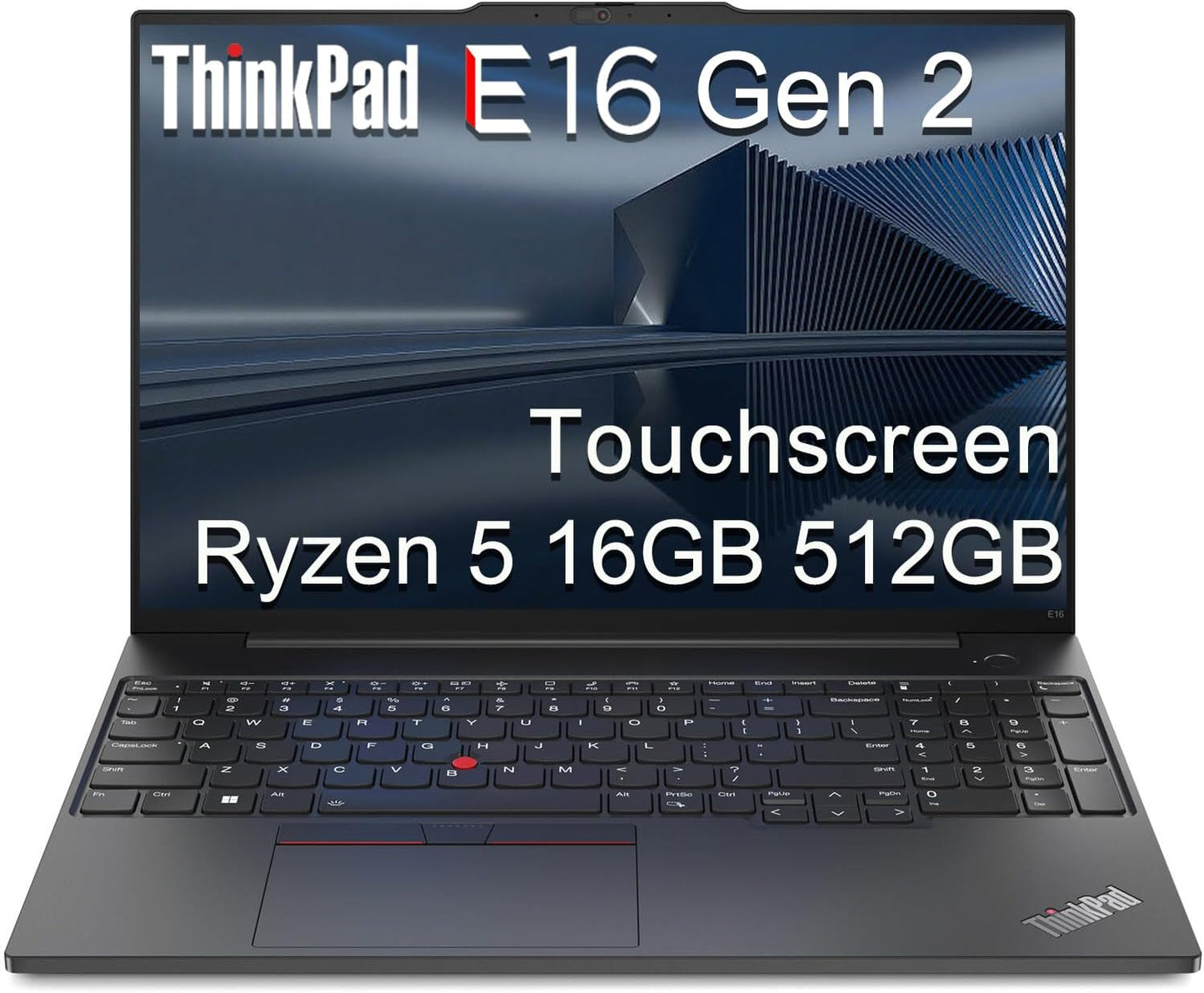Lenovo Thinkpad E16 Gen 2 Business Laptop (16" FHD+ Touchscreen, AMD Ryzen 5 7535U (> Intel I7-1255U), 16GB DDR5 RAM, 512GB SSD) Fingerprint Reader, Webcam, Ethernet, Win 11 Pro W/ Copilot, Black