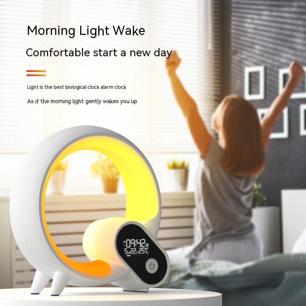 Creative Q Light Analog Sunrise Digital Display Alarm Clock with Bluetooth Audio