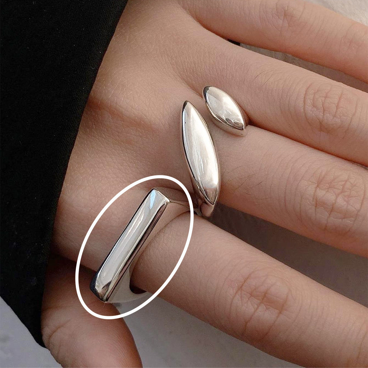 Women's Retro Fashion Chain Glossy Wide Ring