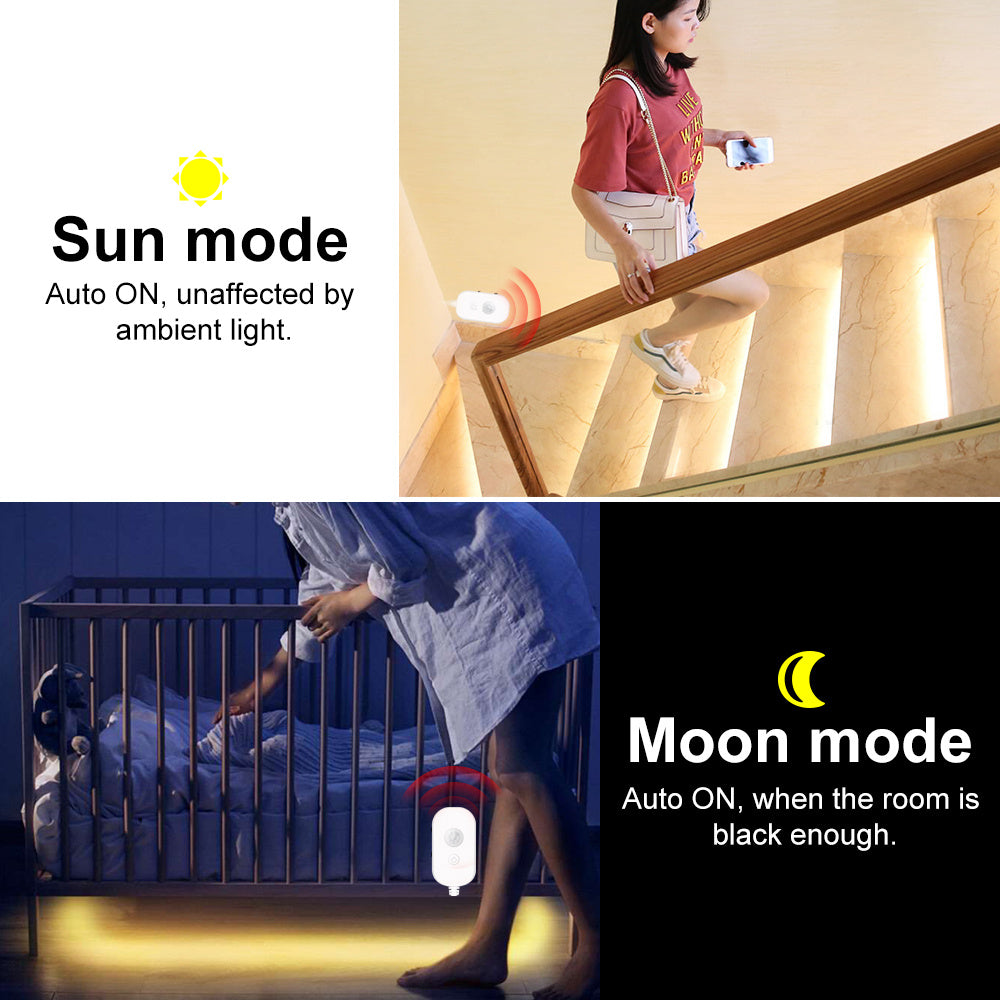 Cabinet light sensor light with soft light with waterproof led light bar