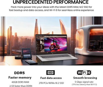 2026 HP 17 Inch Laptop Touchscreen Computer Notebook, 17.3 HD+ IPS Touch Screen Business Laptop AI PC, 15Th Gen Intel 12-Core Ultra 7, 40GB DDR5 RAM 2TB SSD | Windows 11 Pro | Backlit 10-Key | Wi-Fi 6