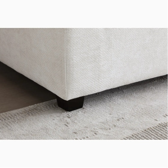 Product Name: 130" Modular Sectional Sofa - Linen Fabric Couch Set with Convertible Ottoman