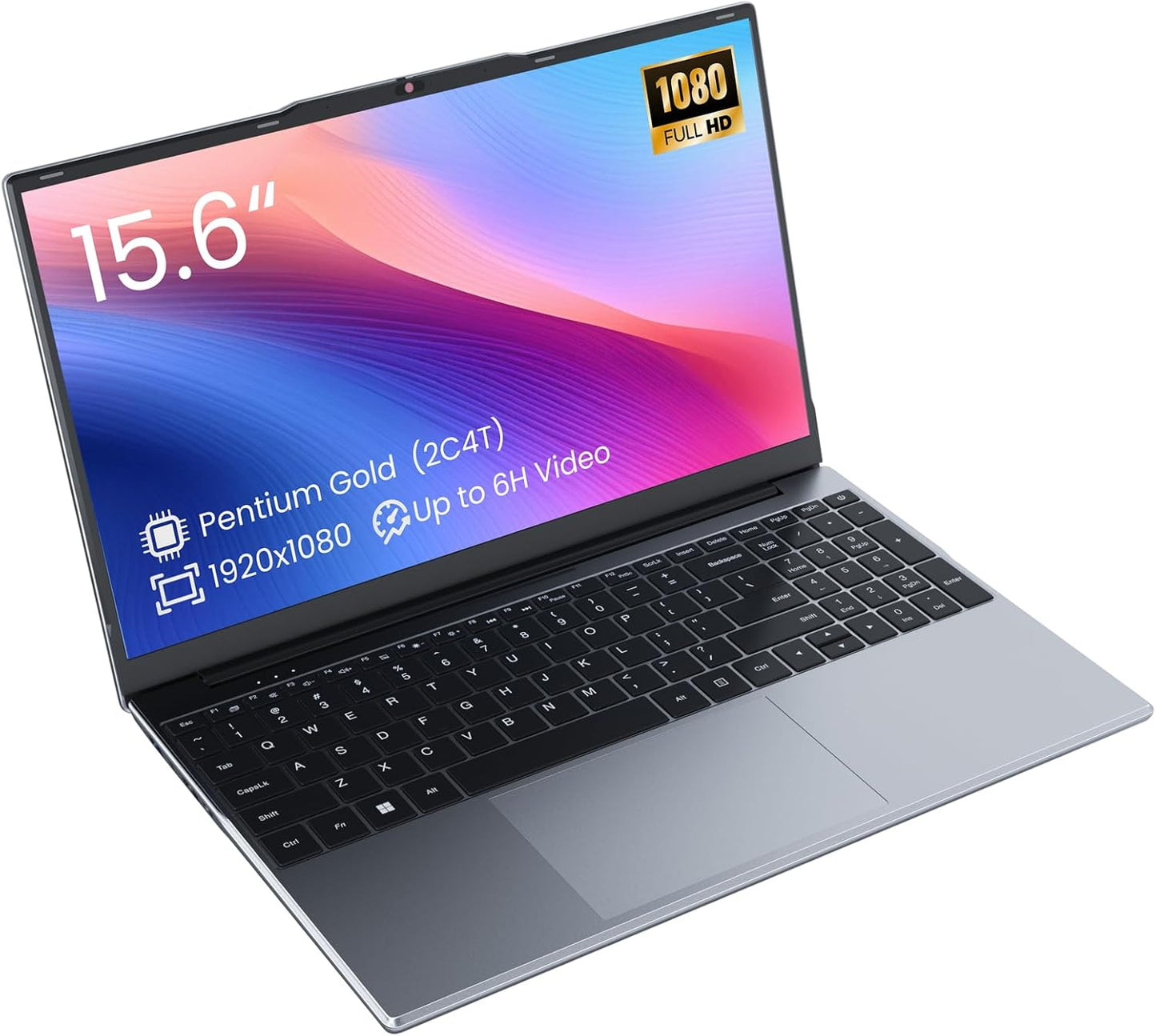 15.6" FHD Laptop Computers, Compatible with Windows 11, Pentium Gold (Beats Pentium, Celeron), Cooling Fan, 4GB RAM, 128GB SSD, up to 2TB, HDMI, for Business, Student