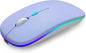 Wireless Bluetooth Mouse Rechargeable Laptop Mice with LED Use Portable(Bt5.2 and USB 2.4G) Dual Mode Connection Silent Slim Computer Mouse for Laptop/Ipad Tablet/Apple Macbook/Pc (Black)