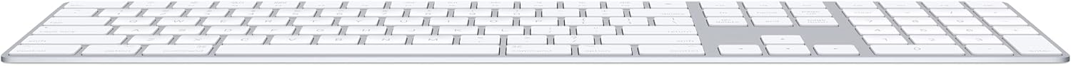 Magic Keyboard with Numeric Keypad: Wireless, Bluetooth, Rechargeable. Works with Mac, Ipad, or Iphone; US English - White