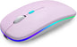 Wireless Bluetooth Mouse Rechargeable Laptop Mice with LED Use Portable(Bt5.2 and USB 2.4G) Dual Mode Connection Silent Slim Computer Mouse for Laptop/Ipad Tablet/Apple Macbook/Pc (Black)