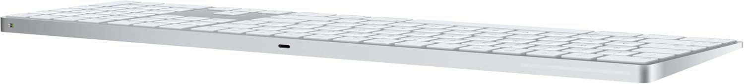 Magic Keyboard with Numeric Keypad: Wireless, Bluetooth, Rechargeable. Works with Mac, Ipad, or Iphone; US English - White