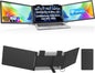 Dual Laptop Screen Extender, 14" 1080P IPS Portable Triple Monitor for 13.3-16.1" Laptops with USB-C Port, Plug and Play, Attachment Screen for Windows/Mac/Android/Switch/Ps5/Xbox