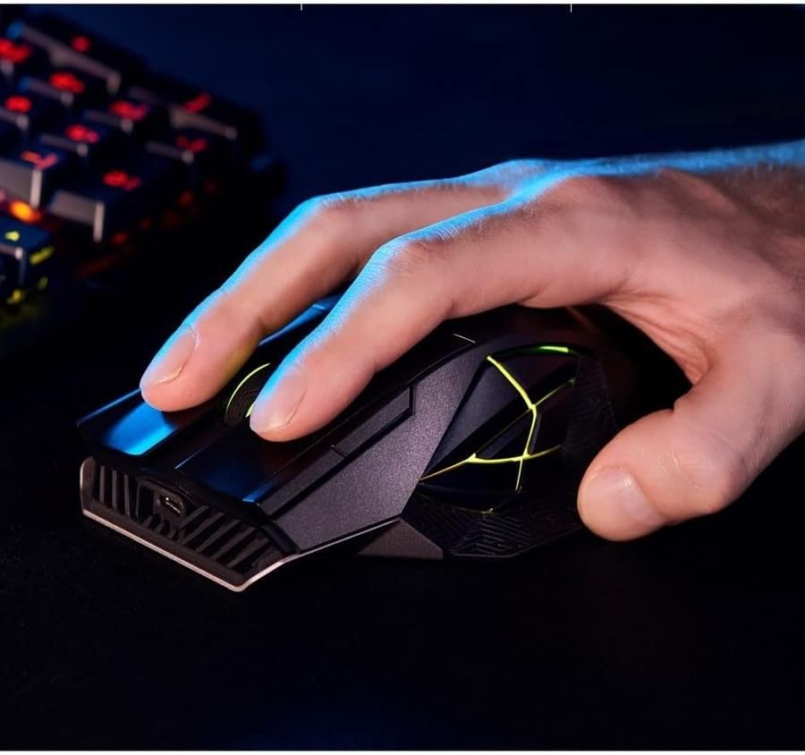 ROG Spatha X Wireless Gaming Mouse – MMO/MOBA Design, 12 Programmable Buttons, Right-Handed, 168G, Dual-Mode (Wired/2.4Ghz), 19K DPI, up to 67Hr Battery, Magnetic Charging Dock, Pc/Mac Support