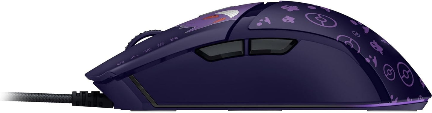 Cobra Wired Gaming Mouse: 58G Lightweight - Gen-3 Optical Switches - Chroma RGB Lighting Underglow - 8500 DPI Optical Sensor - 100% PTFE Mouse Feet - Speedflex Cable - Pokemon Gengar Edition