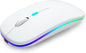 Wireless Bluetooth Mouse Rechargeable Laptop Mice with LED Use Portable(Bt5.2 and USB 2.4G) Dual Mode Connection Silent Slim Computer Mouse for Laptop/Ipad Tablet/Apple Macbook/Pc (Black)