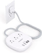 Flat Plug Power Strip, 6Ft Ultra Flat Extension Cord - 3 Outlets 4 USB Ports (2 USB C) 22.5W/4.5A Desktop Charging Station, Power Strip No Surge Protection for Cruise Ship, Dorm Room Travel Essentials