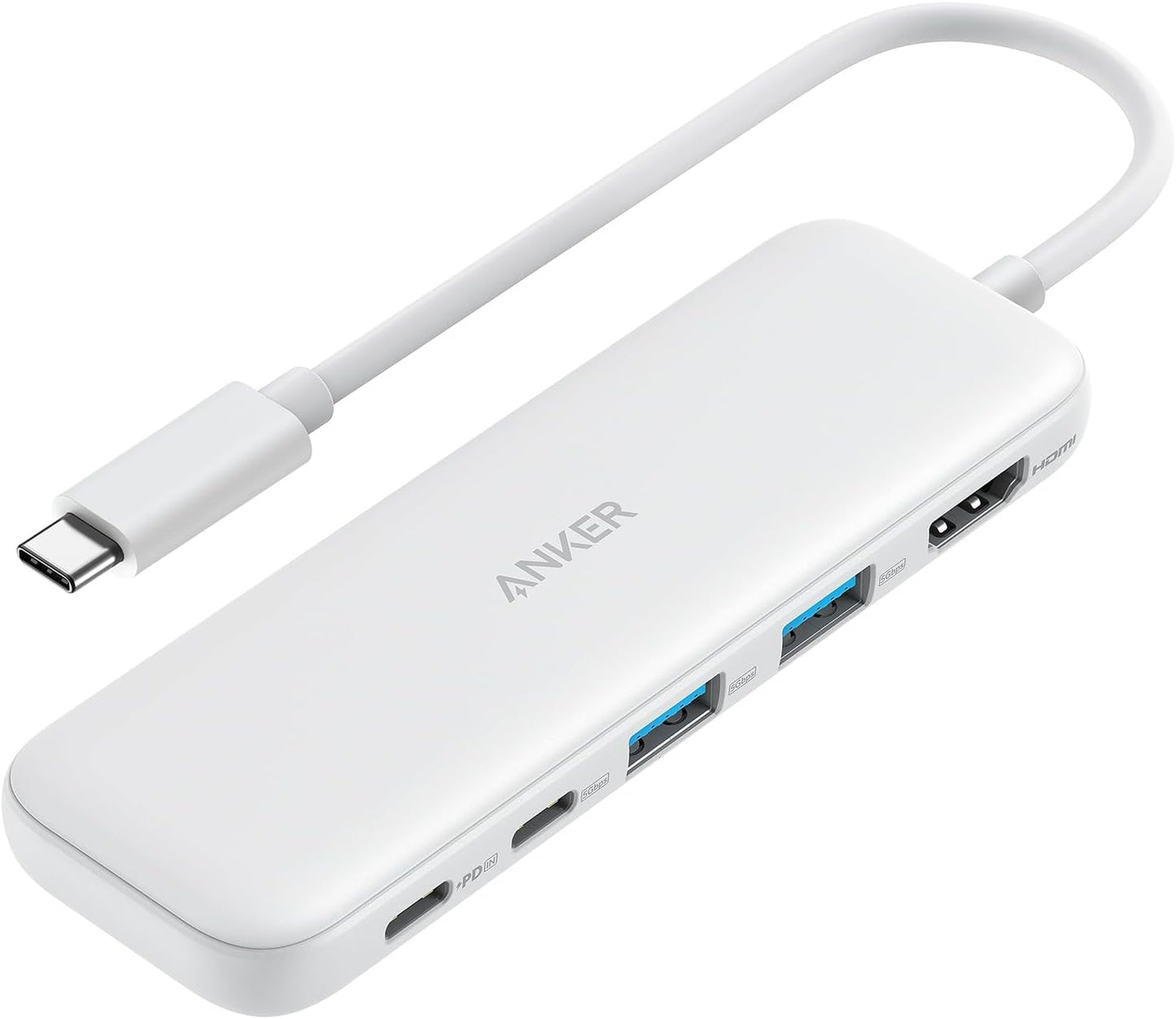 USB C Hub, 5-In-1 USBC to HDMI Splitter with 4K Display, 1 X Powered USB-C 5Gbps & 2×Powered USB-A 3.0 5Gbps Data Ports for Macbook Pro, Macbook Air, Dell and More