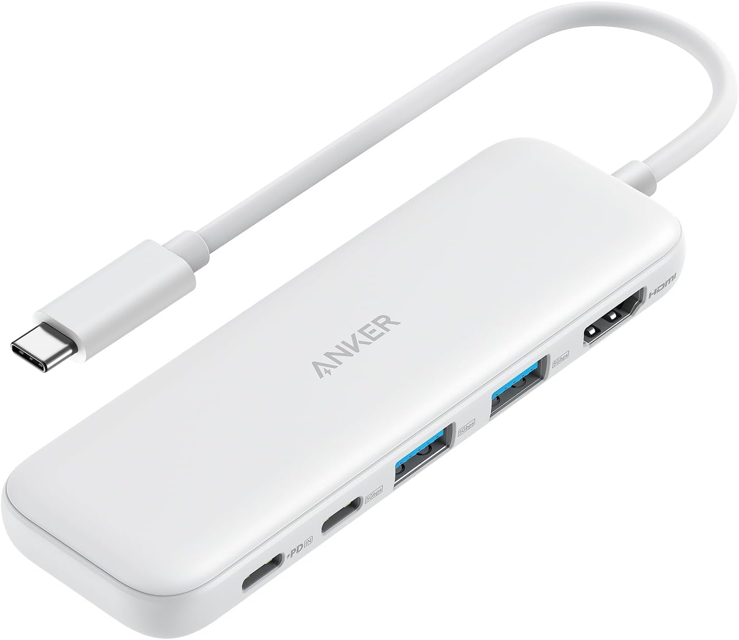 USB C Hub, 5-In-1 USBC to HDMI Splitter with 4K Display, 1 X Powered USB-C 5Gbps & 2×Powered USB-A 3.0 5Gbps Data Ports for Macbook Pro, Macbook Air, Dell and More