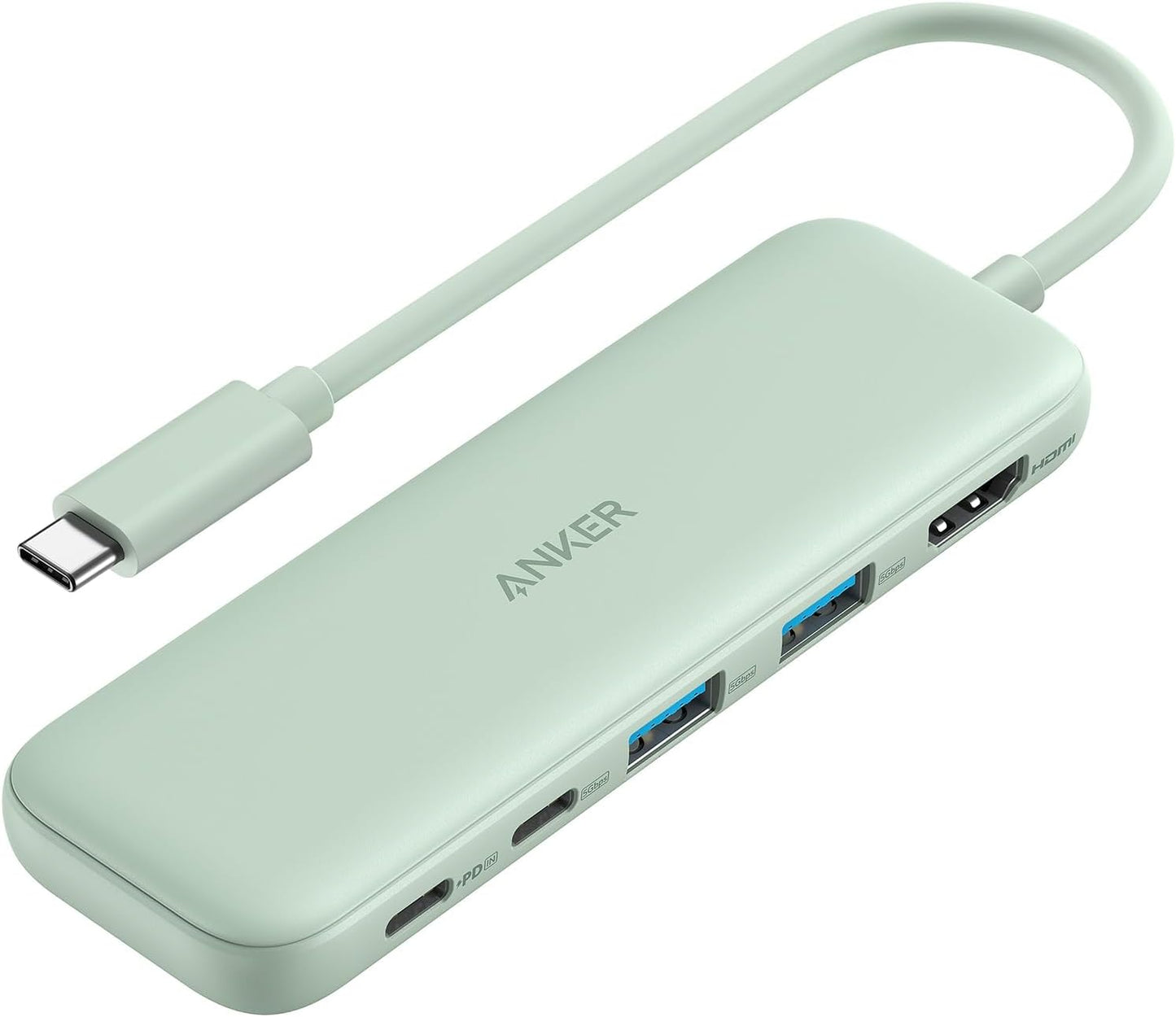 USB C Hub, 5-In-1 USBC to HDMI Splitter with 4K Display, 1 X Powered USB-C 5Gbps & 2×Powered USB-A 3.0 5Gbps Data Ports for Macbook Pro, Macbook Air, Dell and More