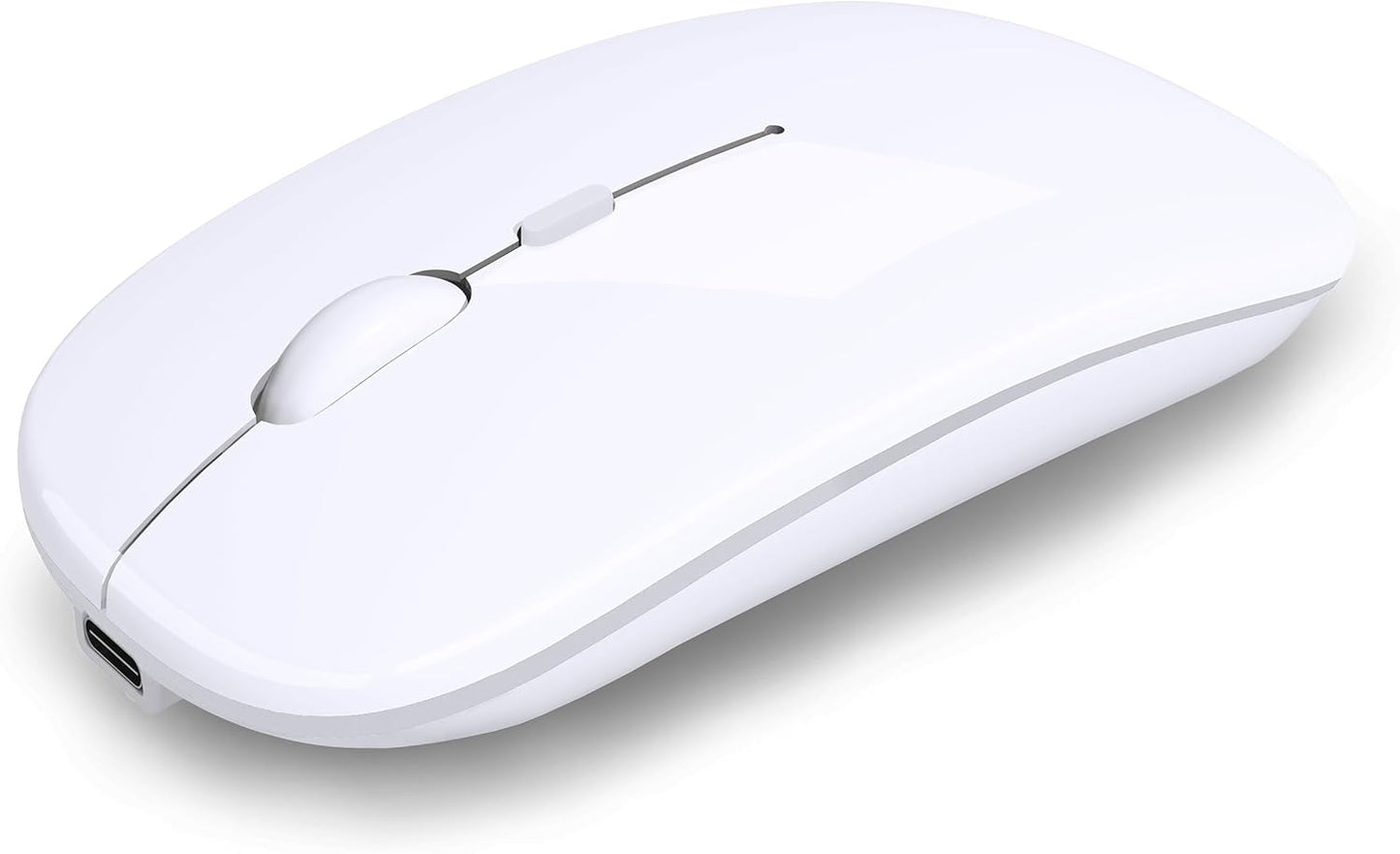 Wireless Bluetooth Mouse Rechargeable Laptop Mice with LED Use Portable(Bt5.2 and USB 2.4G) Dual Mode Connection Silent Slim Computer Mouse for Laptop/Ipad Tablet/Apple Macbook/Pc (Black)
