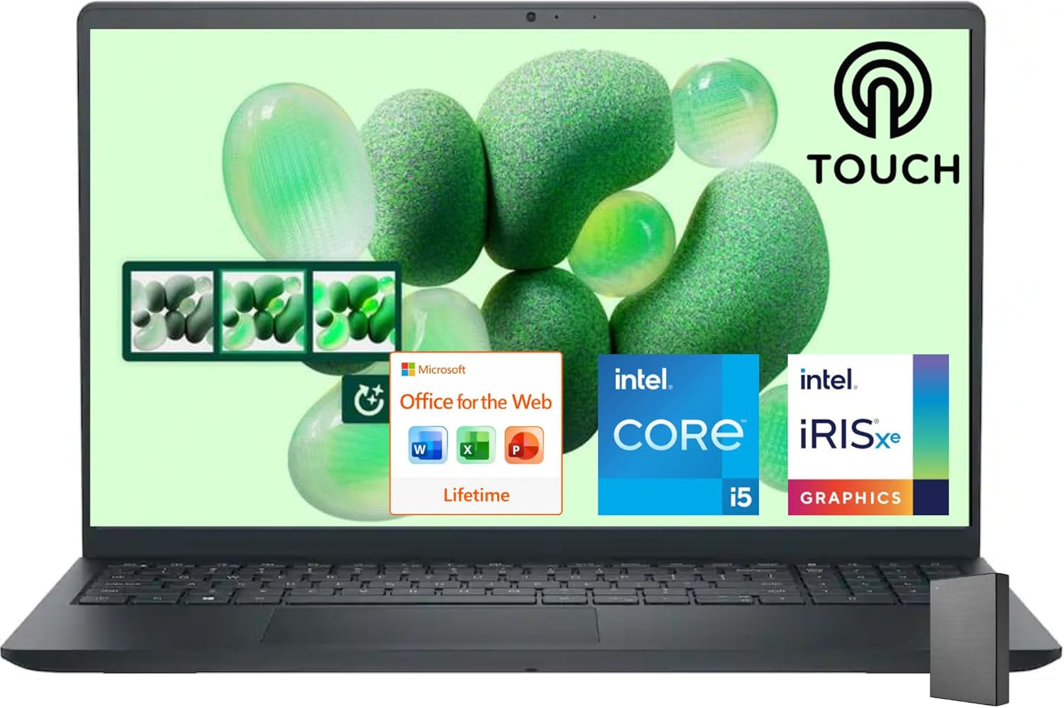 Inspiron 15.6" FHD Touchscreen Business Laptop, 13Th Gen Intel Core I5 (Beat I7-1250U), 12GB RAM, 512GB Storage(256Gb SSD and 256GB External), Win 11, Office 365 for Web, USB-C, No Mouse