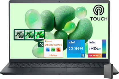 Inspiron 15.6" FHD Touchscreen Business Laptop, 13Th Gen Intel Core I5 (Beat I7-1250U), 12GB RAM, 512GB Storage(256Gb SSD and 256GB External), Win 11, Office 365 for Web, USB-C, No Mouse