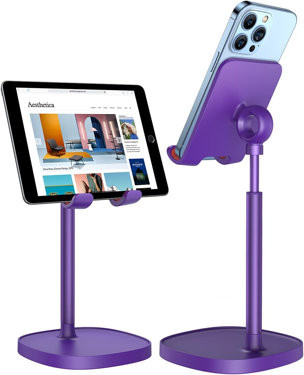 Cell Phone Stand Adjust for Iphone Phone Holder for Desk Recording, Gifts Women Office Desk Accessories PC Gaming Essentials Kitchen Gadgets Fit Otterbox Case Switch Ipad Air Tablet 4-10 In