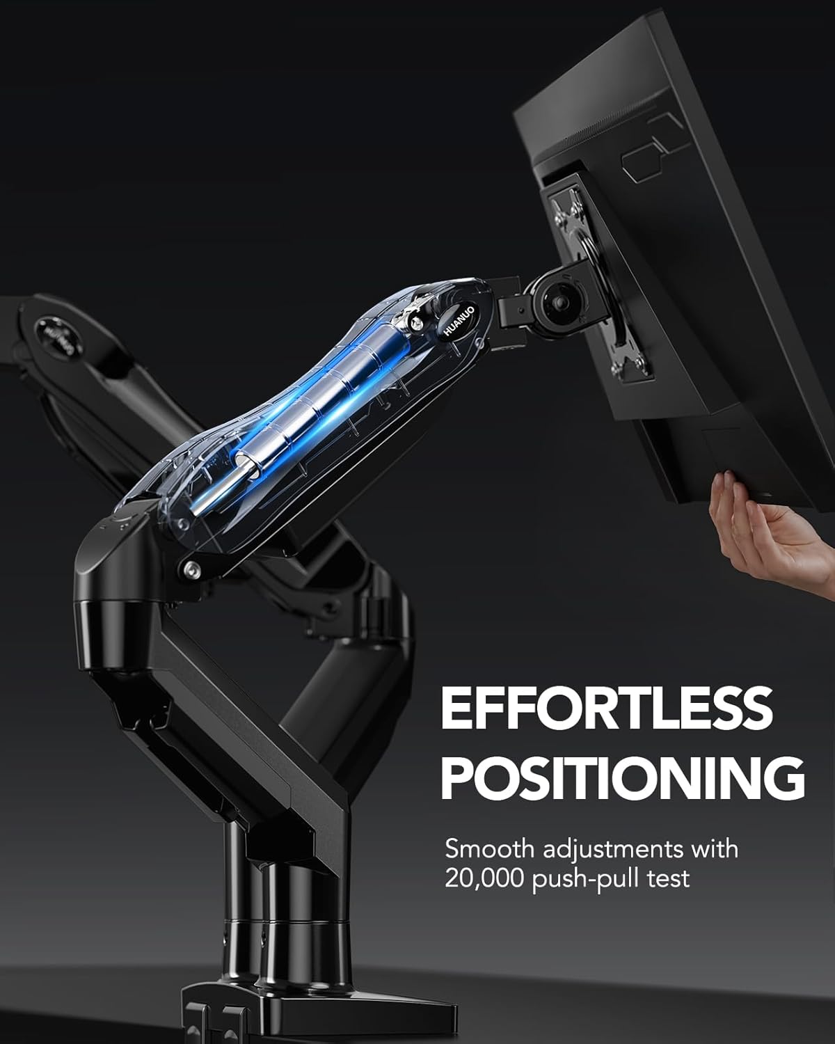 Flowlift™ Dual Monitor Stand, Fully Adjustable Gaming Monitor Desk Mount for 13–32″ Computer Screens, Full Motion VESA 75X75/100X100 with C-Clamp & Grommet Base, Each Arm Holds 4.4 to 19.8 Lbs