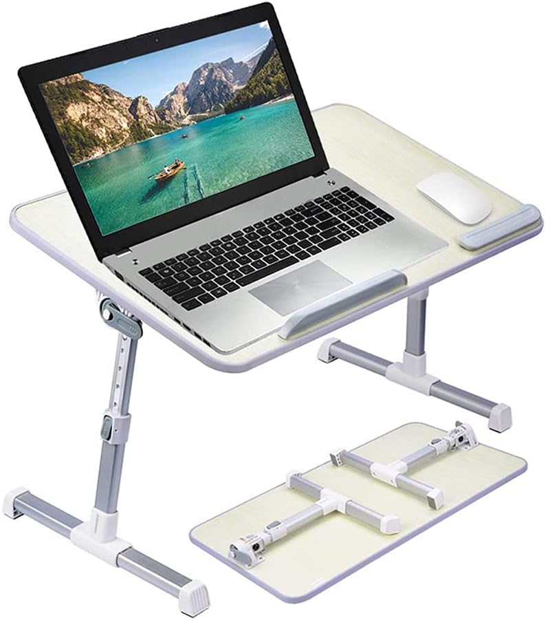 Adjustable Tray Table Lap Desk Fits up to 17-Inch Laptop, Medium, 12"X20", Cream