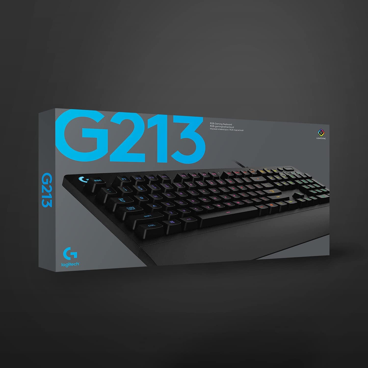 213 Prodigy Gaming Keyboard - Wired RGB Backlit Keyboard with Mech-Dome Keys, Palm Rest, Adjustable Feet, Media Controls, USB, Compatible with Windows – Black