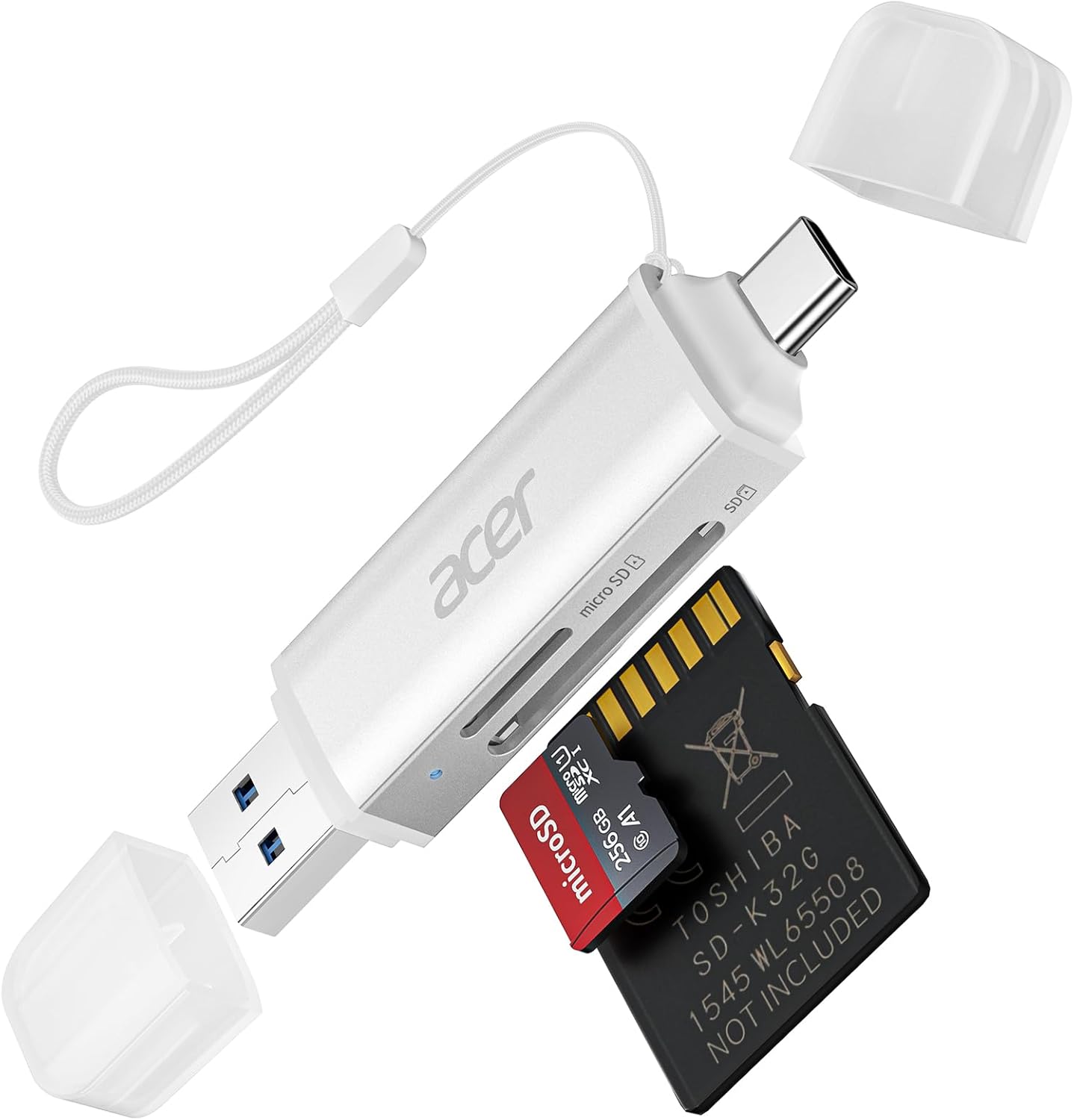 SD Card Reader USB C, Dual Slots USB 3.0 Type C to Micro SD Card Adapter, Memory Card Reader for Microsd, SDHC, SDXC, Compatible with Laptop, PC, Iphone16/15, Macbook Pro/Air, Ipad Pro, Android