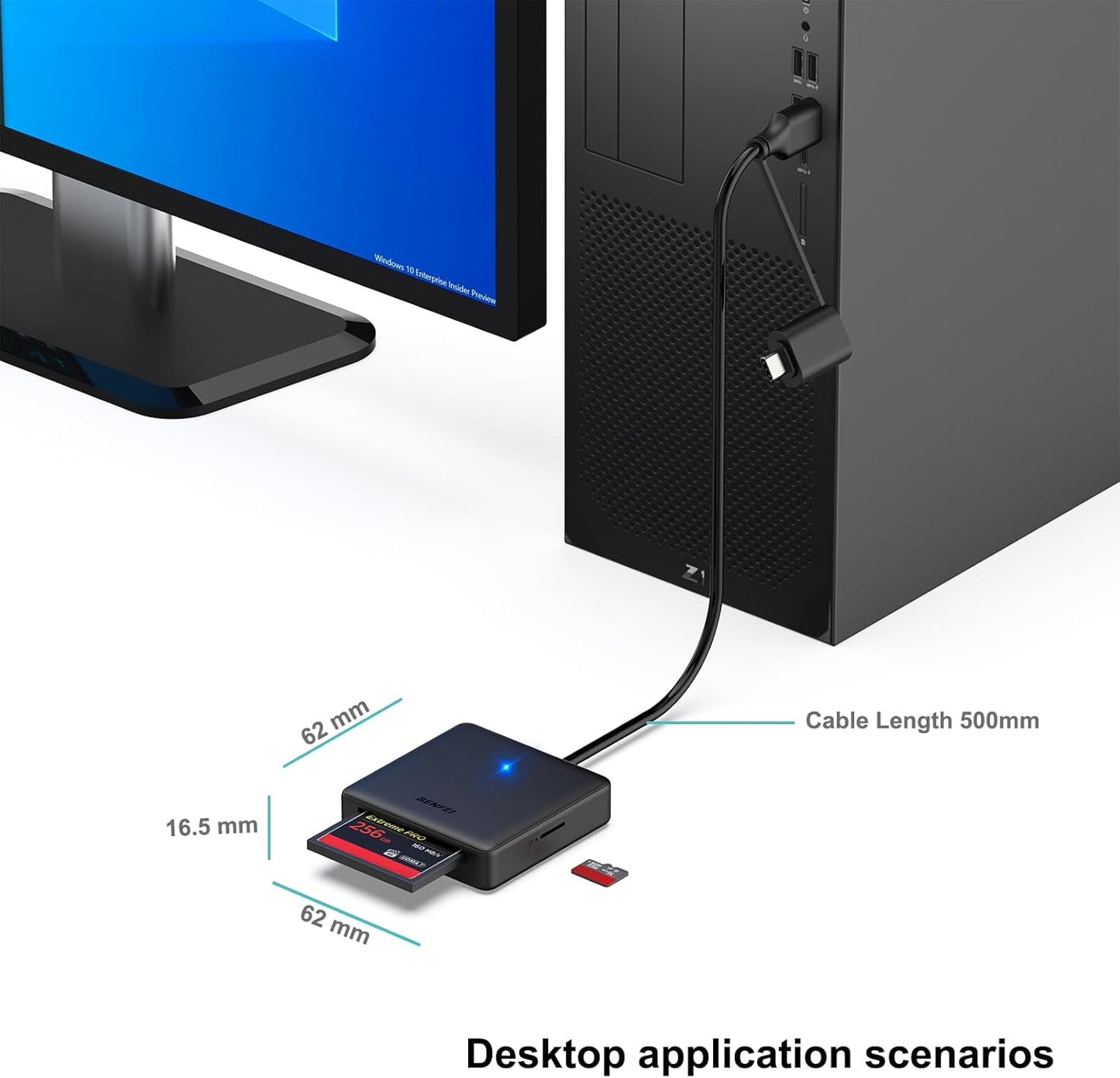 Memory Card Reader,  4In1 USB 3.0 and USB-C to SD Micro SD MS CF Card Reader Adapter, 4 Cards Simultaneously Read and Write, Compatible with Iphone 15 Series, Macbook Pro/Air 2023, and More