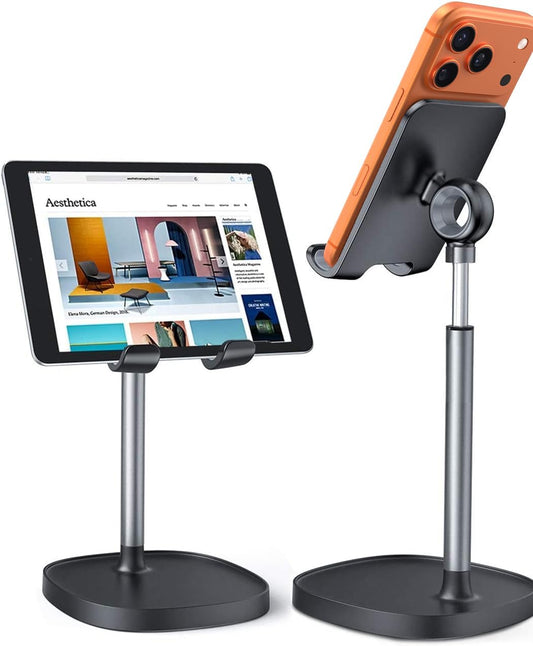 Cell Phone Stand Adjust for Iphone Phone Holder for Desk Recording, Gifts Women Office Desk Accessories PC Gaming Essentials Kitchen Gadgets Fit Otterbox Case Switch Ipad Air Tablet 4-10 In