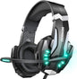 G9000 Stereo Gaming Headset for PS4 PC Xbox One PS5 Controller, Noise Cancelling over Ear Headphones with Mic, LED Light, 7.1 Surround Sound, Soft Memory Earmuffs for Nintendo Xbox Series X|S
