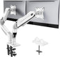 Flowlift™ Dual Monitor Stand, Fully Adjustable Gaming Monitor Desk Mount for 13–32″ Computer Screens, Full Motion VESA 75X75/100X100 with C-Clamp & Grommet Base, Each Arm Holds 4.4 to 19.8 Lbs