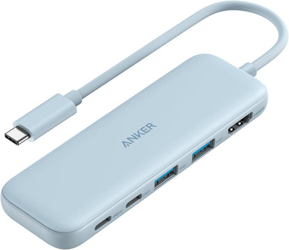 USB C Hub, 5-In-1 USBC to HDMI Splitter with 4K Display, 1 X Powered USB-C 5Gbps & 2×Powered USB-A 3.0 5Gbps Data Ports for Macbook Pro, Macbook Air, Dell and More