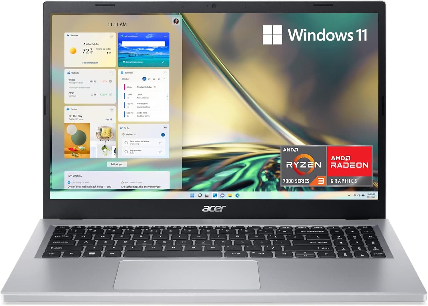 Aspire 3 A315-24P-R7VH Slim Laptop | 15.6" Full HD | AMD Ryzen 3 7320U Quad-Core | AMD Radeon Graphics | 8GB LPDDR5 | 128GB Nvme SSD | Wi-Fi 6 | Windows 11 Home