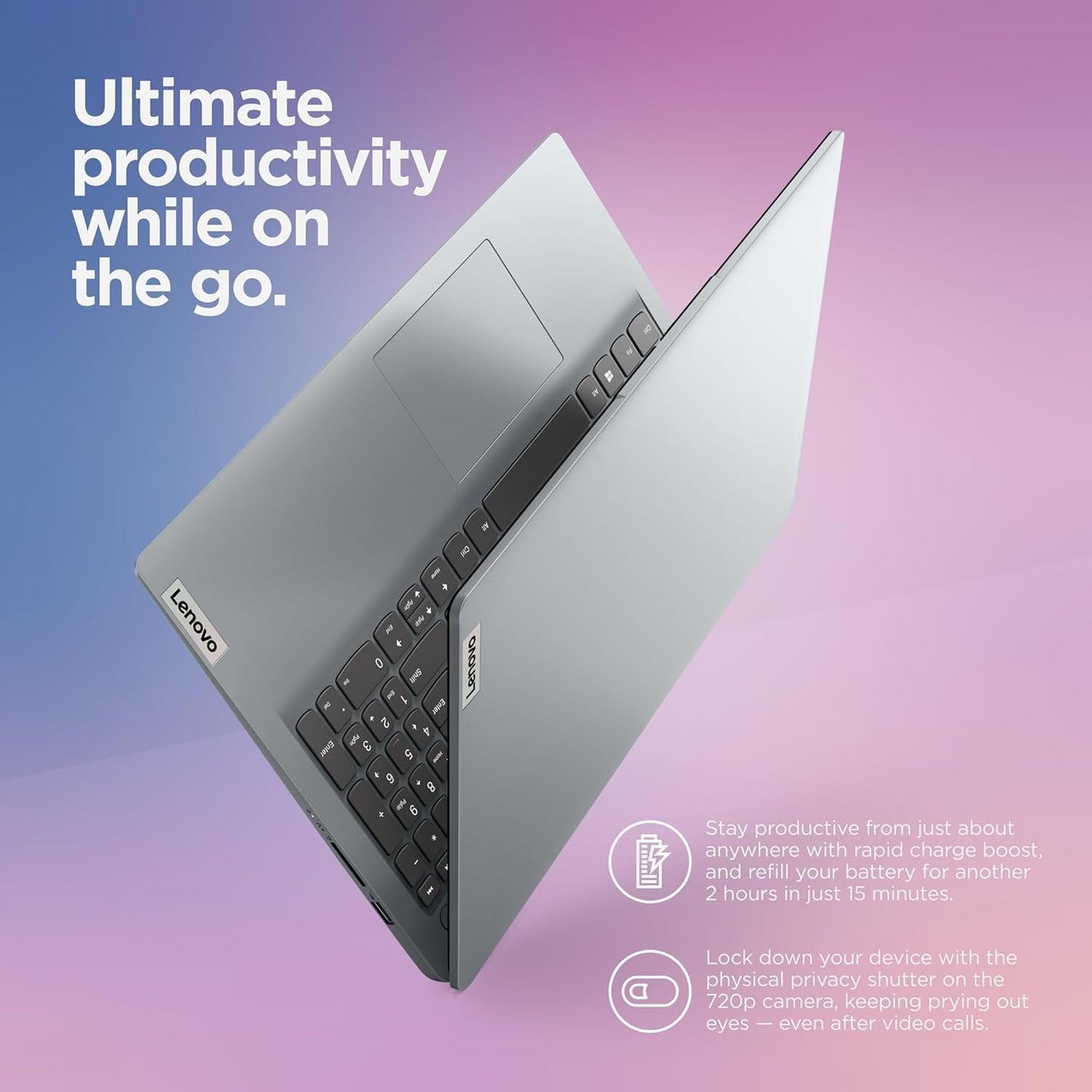 Ideapad 1 Student Laptop, Intel Dual Core Processor, 20GB RAM, 1TB SSD + 128GB Emmc, 15.6" FHD Display, 1 Year Office 365, Windows 11 Home, Wi-Fi 6, Webcam, Bluetooth, SD Card Reader, Grey
