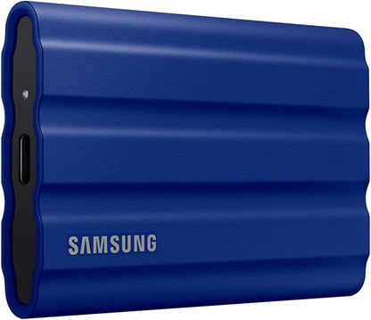 T7 Shield 2TB Portable SSD, USB 3.2 Gen2, Rugged, IP65 Rated, for Photographers, Content Creators and Gaming, External Solid State Drive (MU-PE2T0R/AM, 2022), Blue