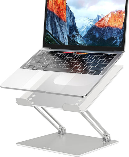 LS10 Aluminum Laptop Stand, Ergonomic Adjustable Notebook Tablet Stand, Computer Holder Compatible with Air, Pro, Dell, HP, Lenovo More 10-14" Laptops, Black