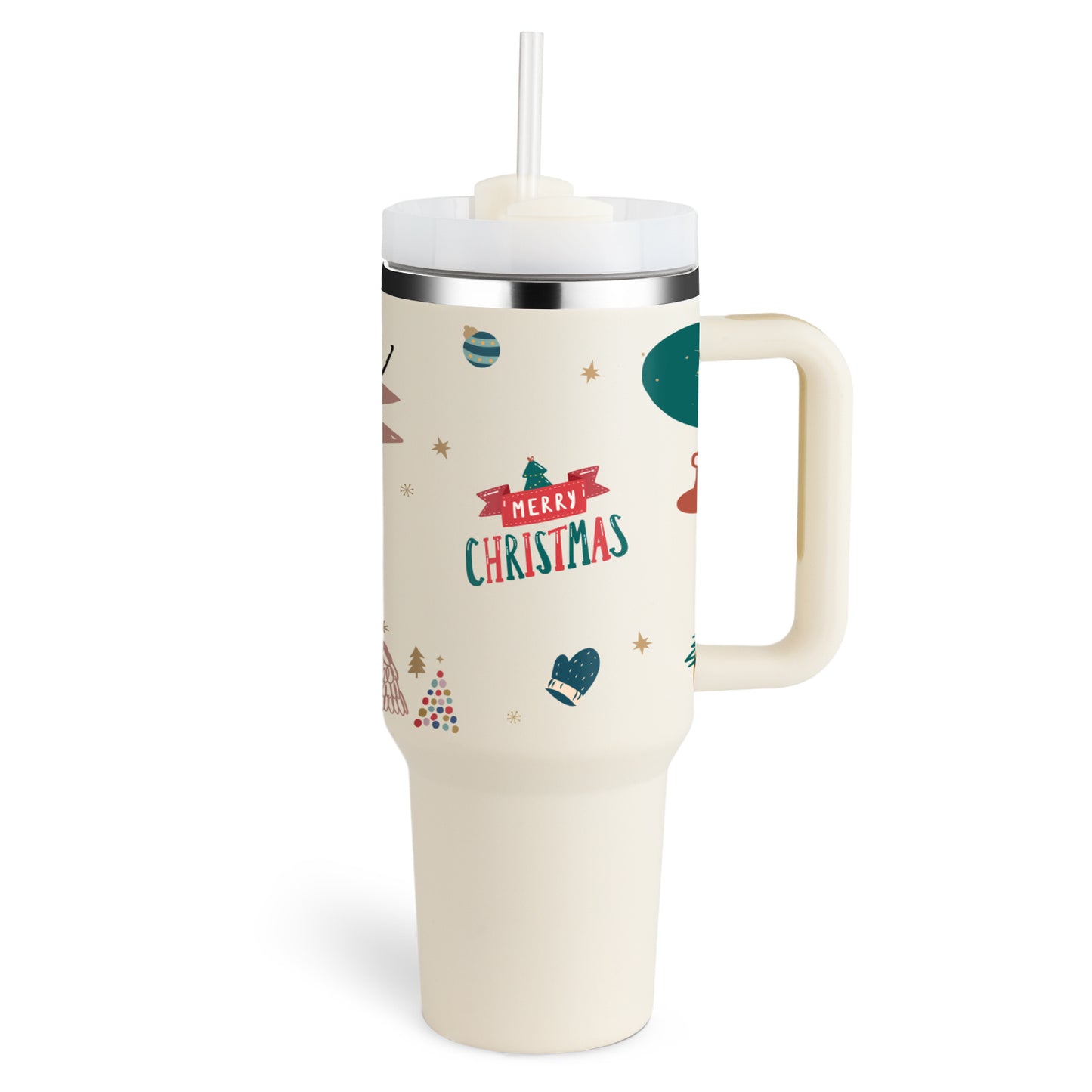 40 Oz Insulated Tumbler with Handle & Straw