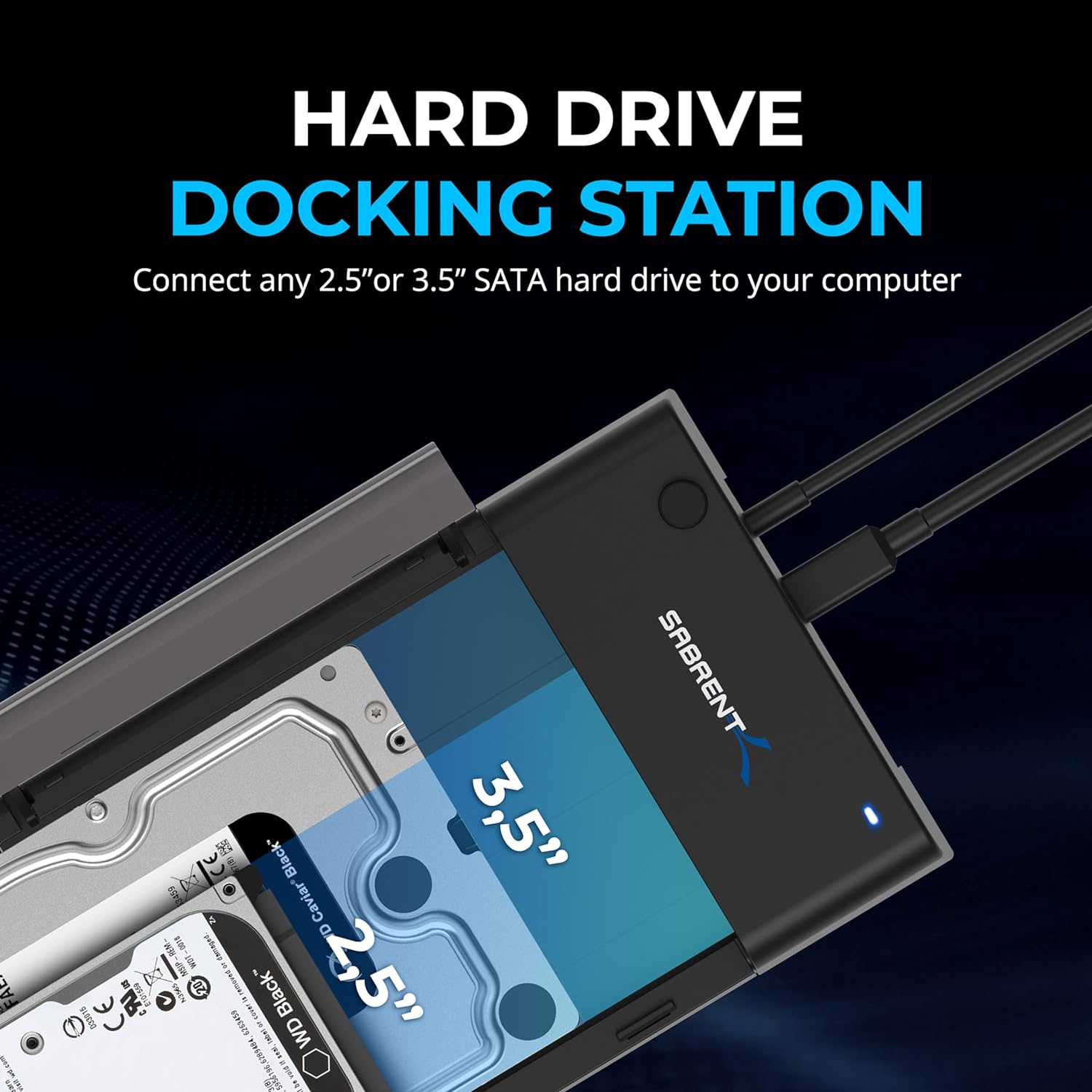 USB 3.0 to SATA External Hard Drive Lay-Flat Docking Station for 2.5 or 3.5In HDD, SSD [Support UASP] (EC-DFLT)