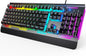 Gaming Keyboard, USB Wired Computer Keyboard, 15-Zone RGB Illumination, IP32 Water Resistance, 25 Anti-Ghosting Keys, All-Metal Panel (Whisper Quiet Gaming Switch)