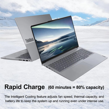 Lenovo Thinkbook 16 Gen 7 Business Laptop (16" FHD+ Anti-Glare, AMD Ryzen 5 7533HS (> I7-1255U), 16GB DDR5 RAM, 512GB SSD), Fingerprint Reader, Webcam, Ethernet, Wi-Fi 6, Win 11 Pro W/ Copilot, Grey