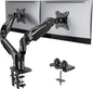 Flowlift™ Dual Monitor Stand, Fully Adjustable Gaming Monitor Desk Mount for 13–32″ Computer Screens, Full Motion VESA 75X75/100X100 with C-Clamp & Grommet Base, Each Arm Holds 4.4 to 19.8 Lbs