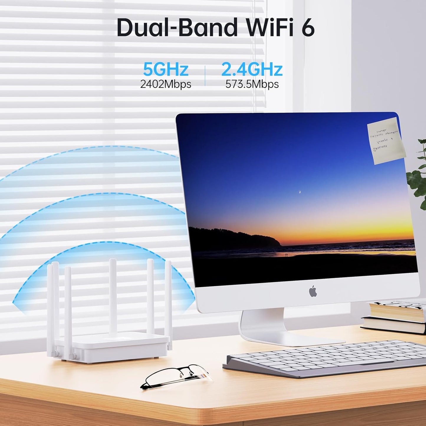 CPE450 Wireless Bridge and WR3000K Wifi Router Kit, 5.8G 3KM Point to Point Wireless Bridge Outdoor to Shop Barn Garage Building Network Kit Solution, Outdoor Wifi Bridge(2Pcs), Plug and Play