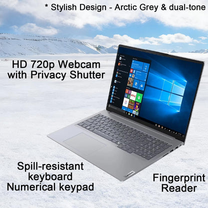 Lenovo Thinkbook 16 Gen 7 Business Laptop (16" FHD+ Anti-Glare, AMD Ryzen 5 7533HS (> I7-1255U), 16GB DDR5 RAM, 512GB SSD), Fingerprint Reader, Webcam, Ethernet, Wi-Fi 6, Win 11 Pro W/ Copilot, Grey